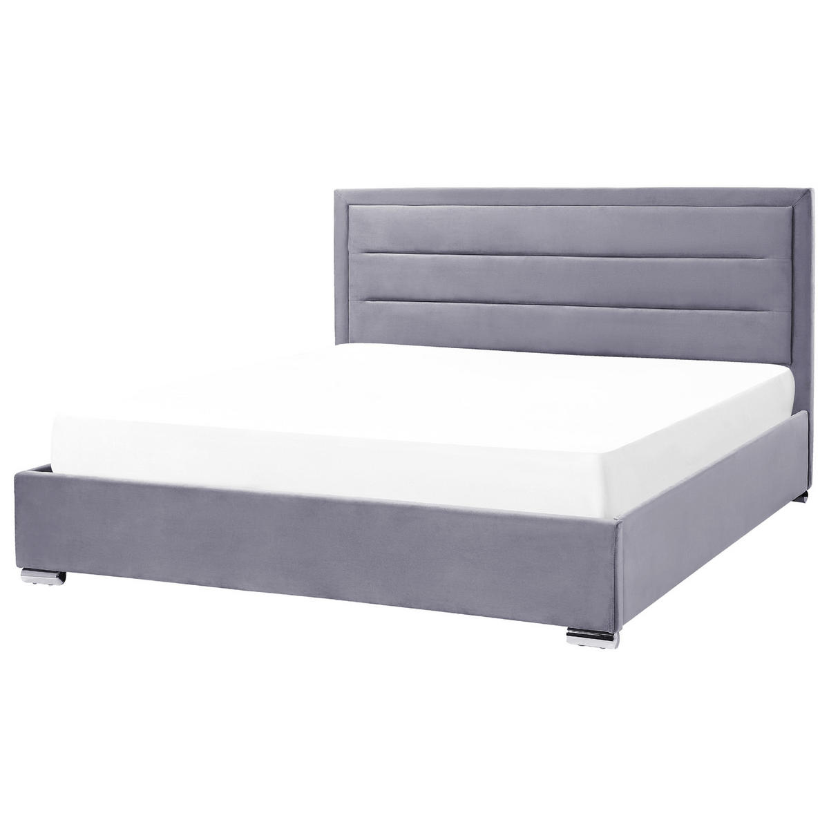 POLSTERBETT 180/200 cm Grau Rouen - Dunkelgrau, Textil (180/200cm) - Beliani