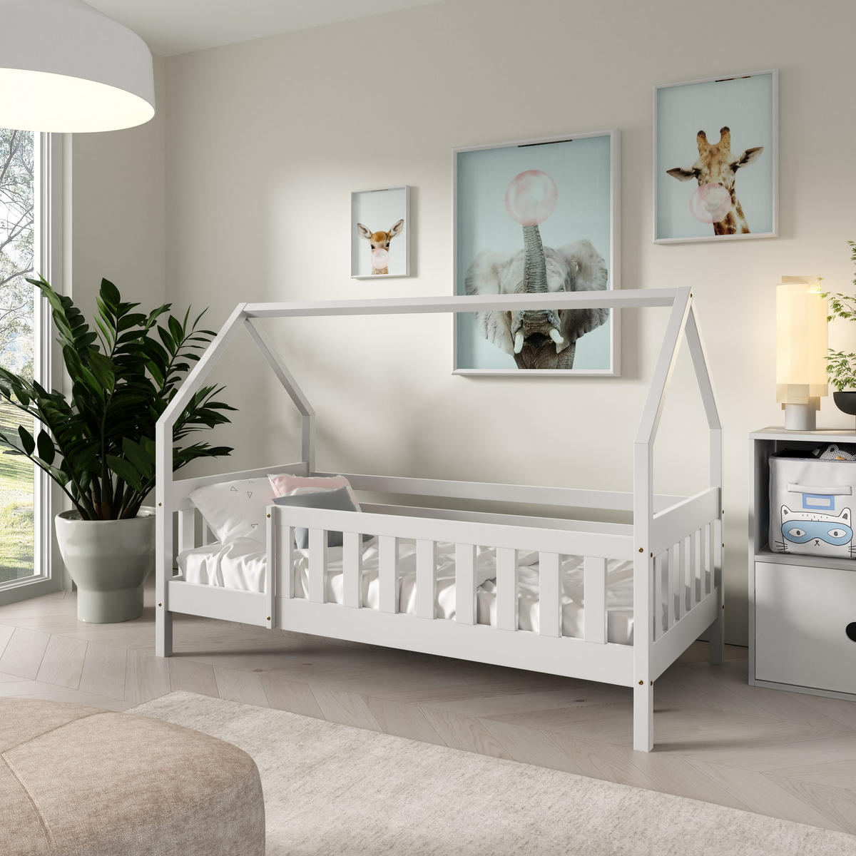 KINDERBETT BELLA 80x160 cm Weiß - Weiß, Holz (80/160cm) - MASSENO