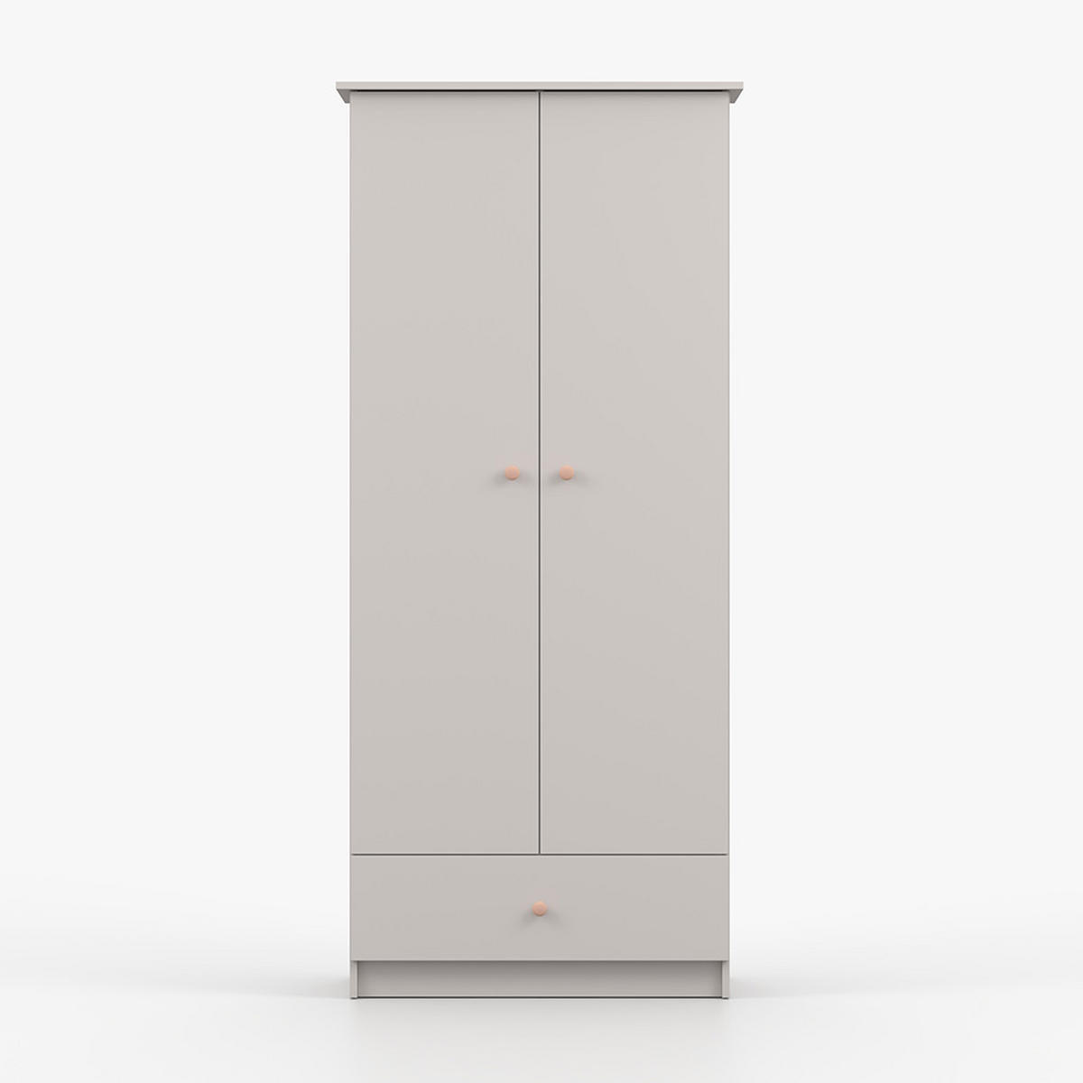 DREHTÜRENSCHRANK 85,5/193/53 cm 2-türig Olaf II Kaschmir + rosa Griffe - Kaschmir/Rosa, Holzwerkstoff/Metall (85.5/193/53cm) - imoebel24
