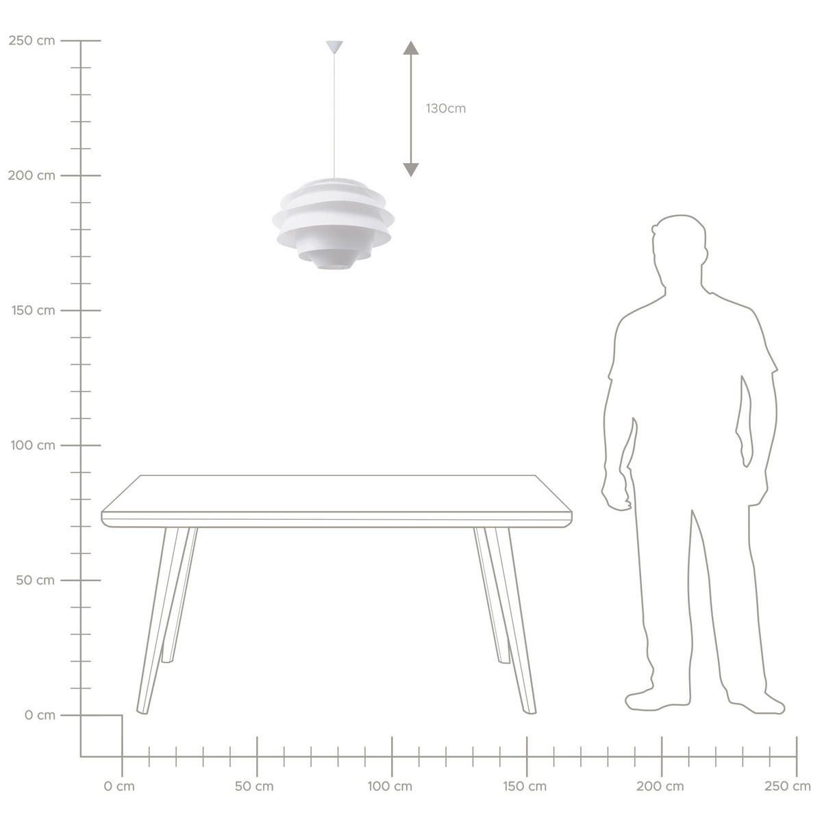 HÄNGELEUCHTE Congo 40/40/170 cm - Weiß, Kunststoff (40/40/170cm) - Beliani