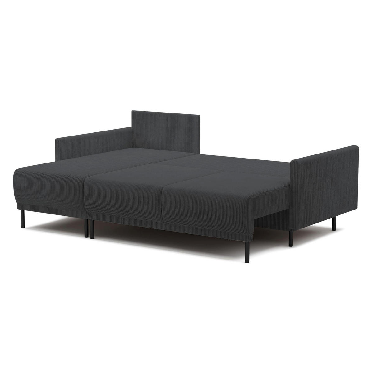 ECKSOFA Hamiel Blaugrau Cord - Blaugrau/Hellgrau, Textil/Metall (212/142cm) - Selsey