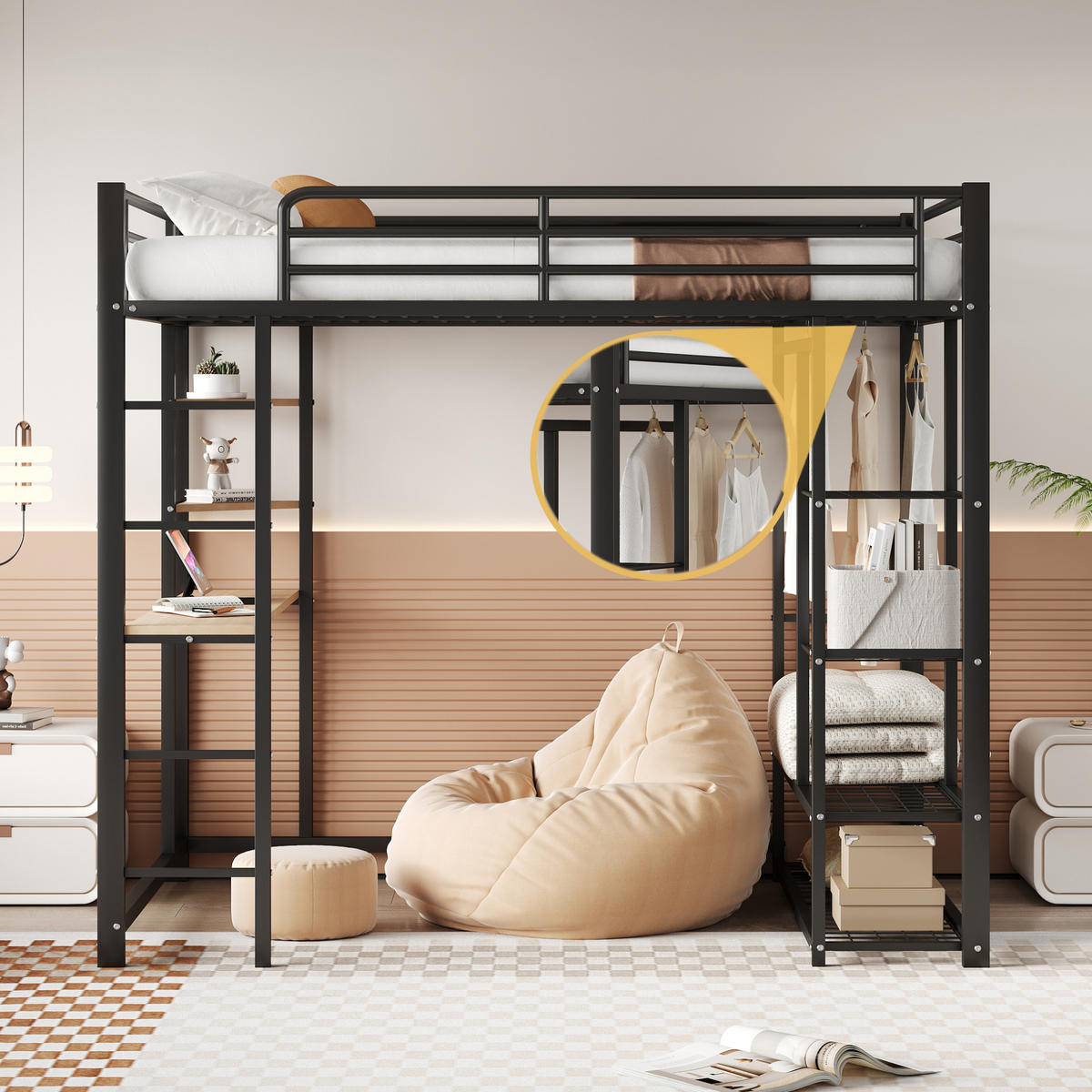 HOCHBETT 140x200 cm Metall Tisch schwarz - Schwarz, Metall (140/200cm) - LEBENLANG