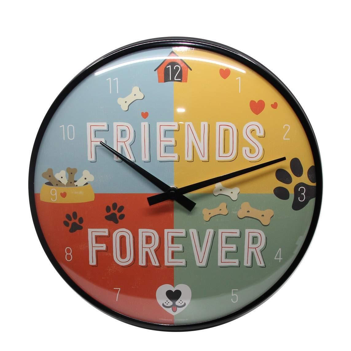 WANDUHR 31 cm Pfotenschild Friends Forever - Multicolor, Metall (31/31/5cm) - Nostalgic-Art