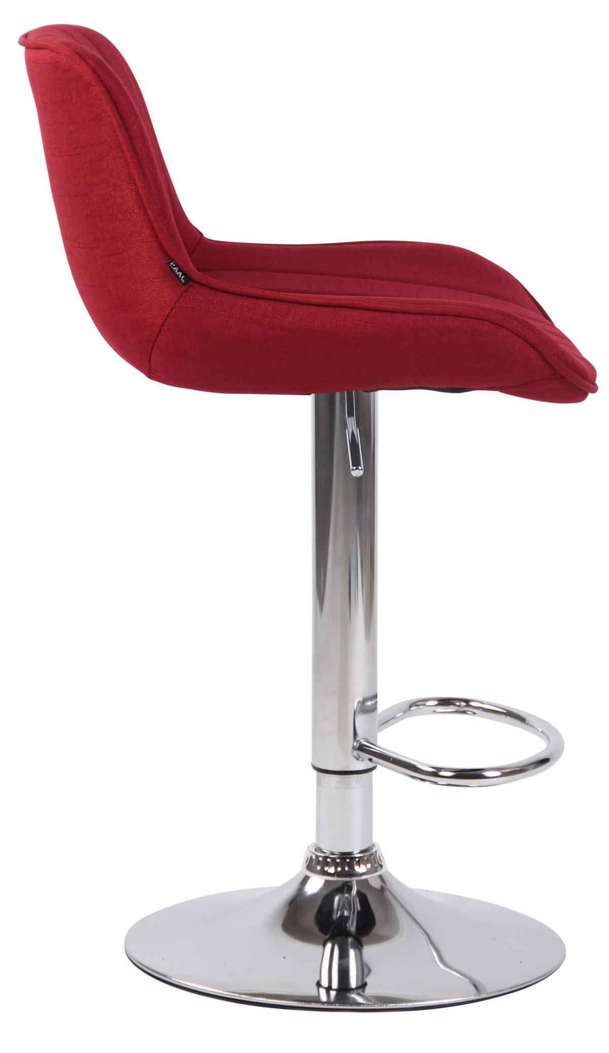 BARHOCKER Stoff rot - Chromfarben/Rot, Textil/Metall (50/86/50cm) - CLP