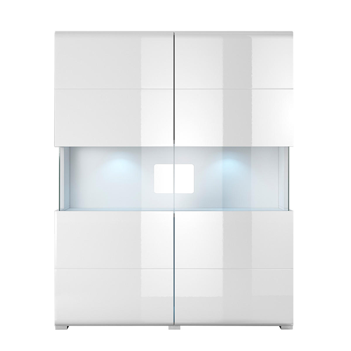 VITRÍNA Jules Bílá - bílá, kompozitní dřevo (122/152/39cm) - Petits-meubles