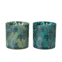 WINDLICHT TROPISCH (2ER SET) - Multicolor, Glas (15/15cm) - J-Line