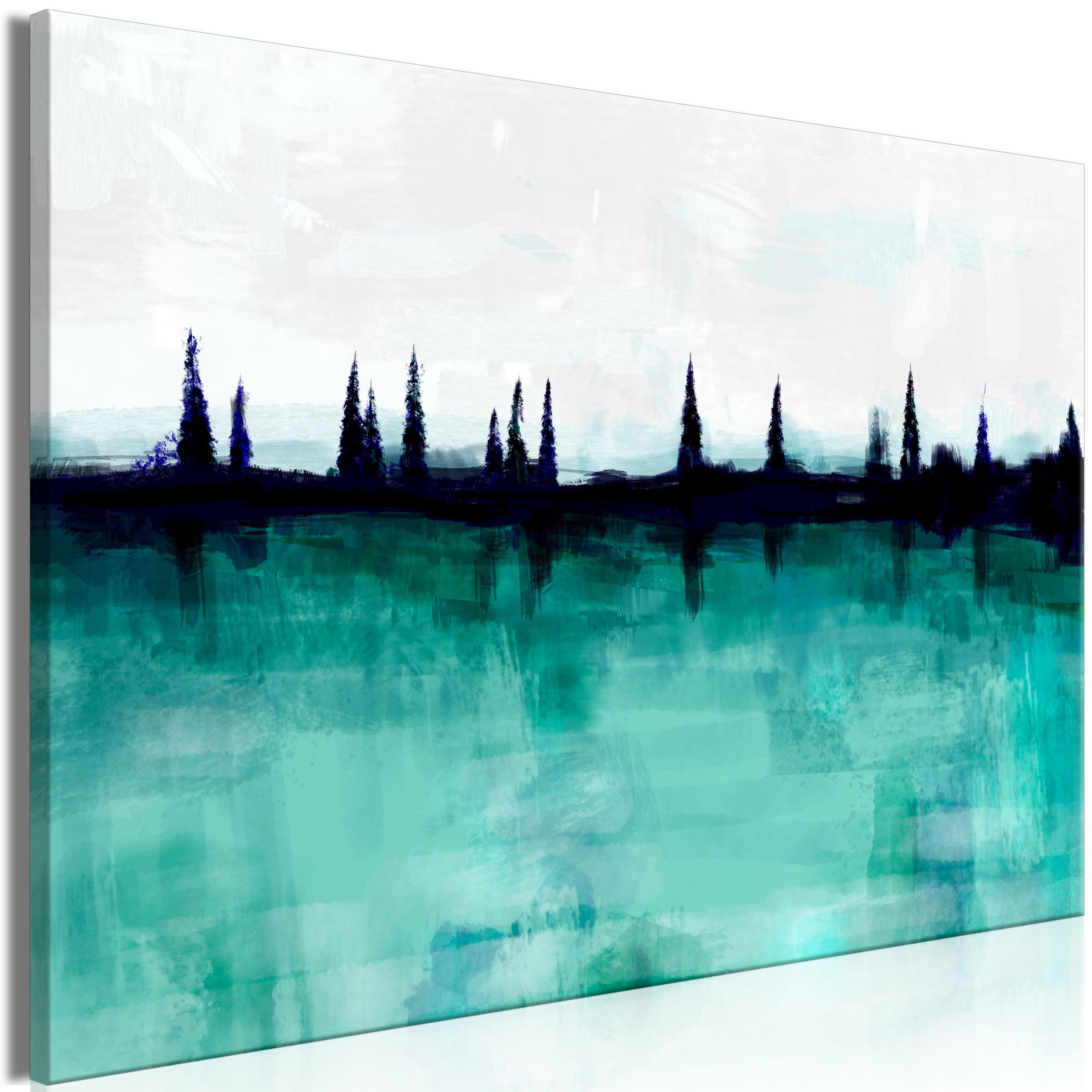 KUNSTDRUCK Türkis 120/80 cm - Türkis/Grau, Textil (120/80cm) - KUNSTLOFT