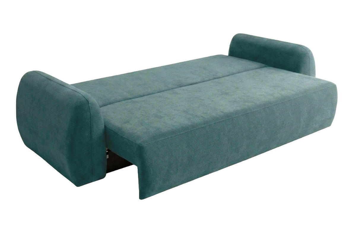 POHOVKA S Funkcí Spaní A Úložným Prostorem, Látka Doha, Zelená, HELA - zelená barva, dřevo (250/89/100cm) - Kaiser Möbel