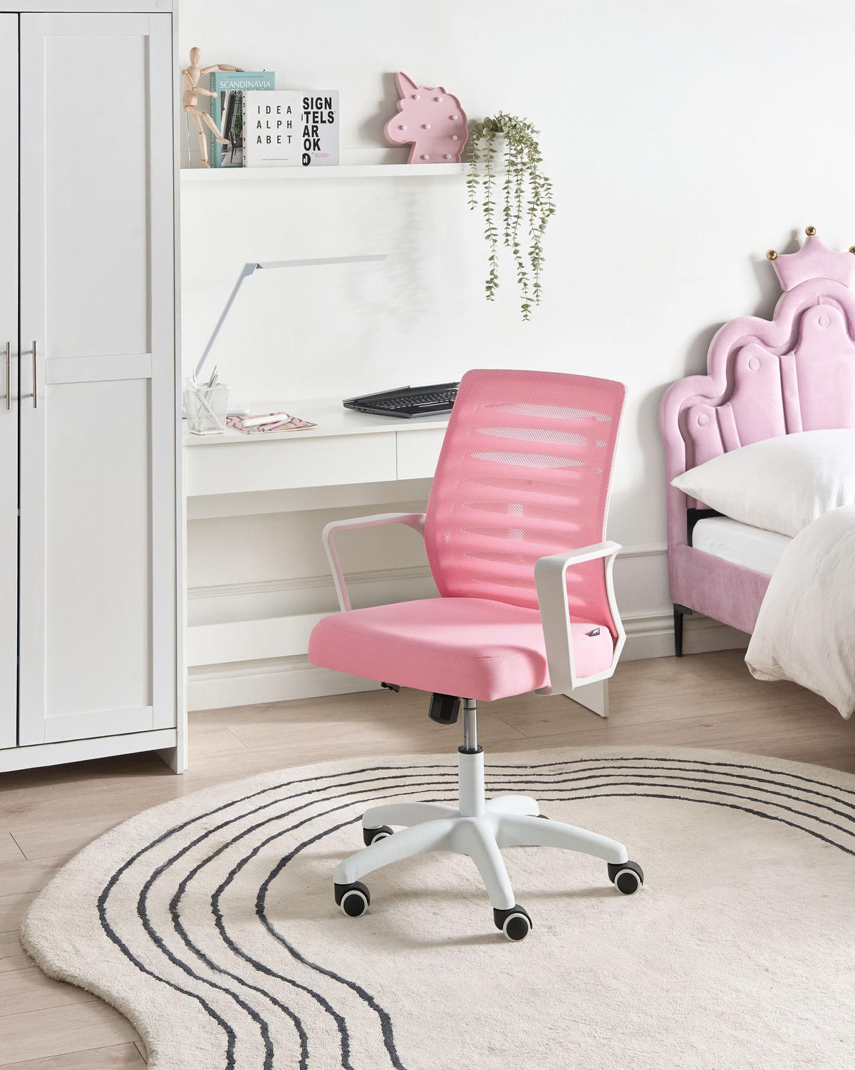 BÜROSTUHL Rosa Radiant - Pink, Textil (58/88/58cm) - Beliani