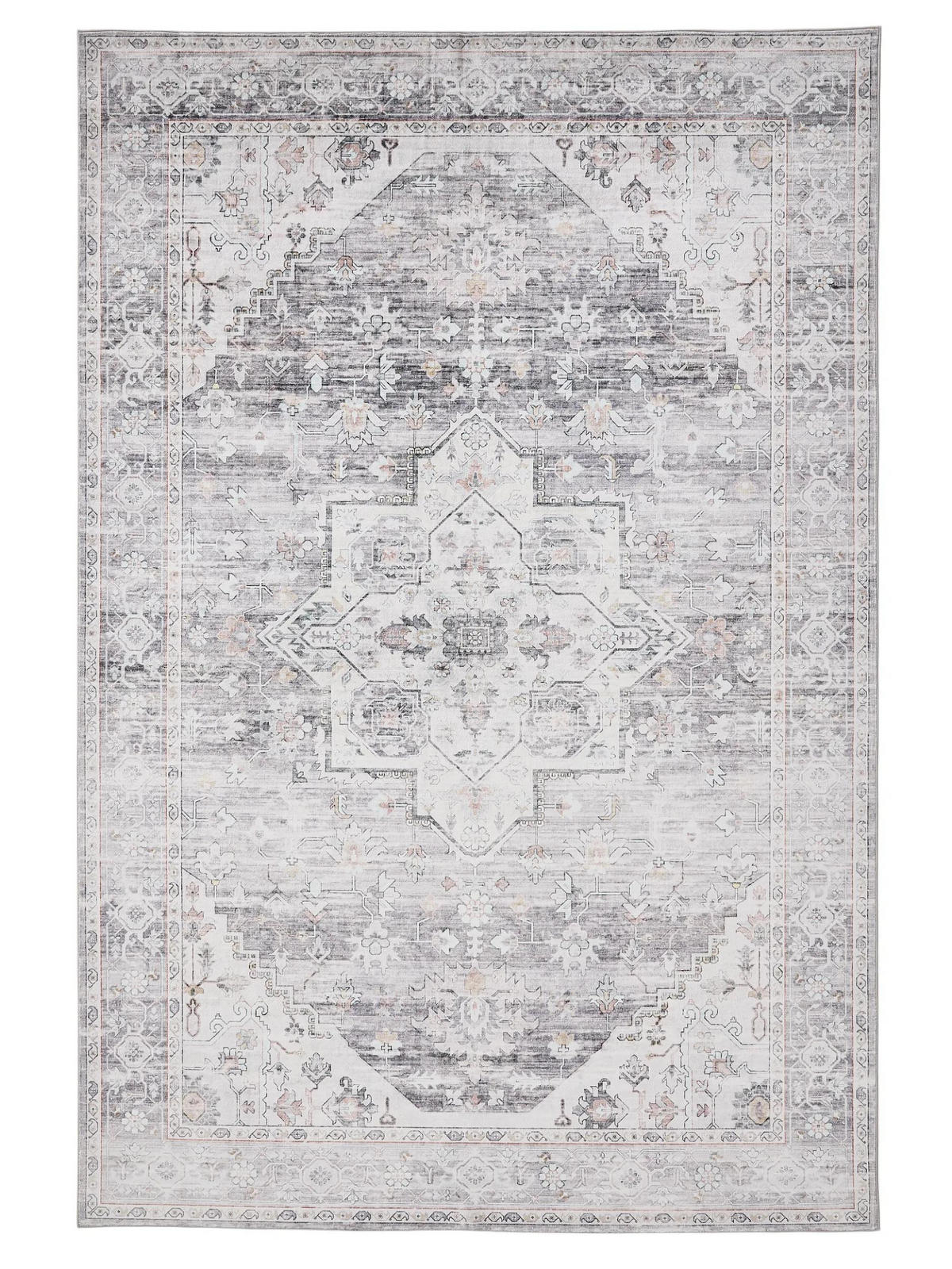 VINTAGE-TEPPICH Miray waschbar 200/300 cm - Grau, Kunststoff (200/300cm) - benuta Nest