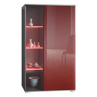 VITRINE Davos Bordeaux Hochglanz - Bordeaux, Holzwerkstoff (71.5/134/35cm) - Vladon