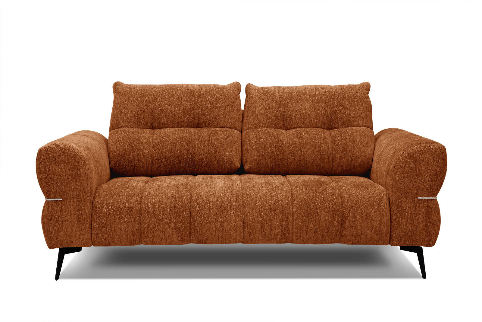 SOFA SALVINI 2,5-Sitzer, dunkelorange - Dunkelorange/Schwarz, Holzwerkstoff/Textil (176/88/99cm) - Courtois Laville