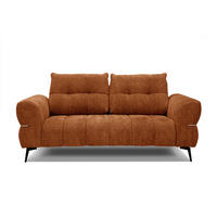 SOFA SALVINI 2,5-Sitzer, dunkelorange - Dunkelorange/Schwarz, Holzwerkstoff/Textil (176/88/99cm) - Courtois Laville