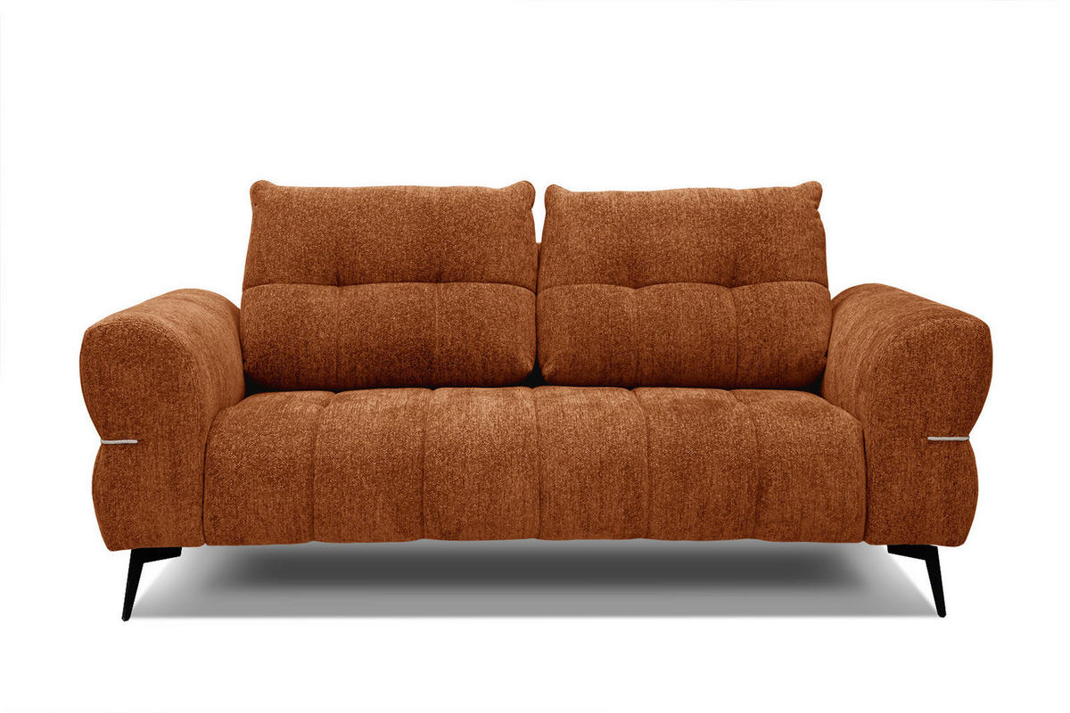 SOFA SALVINI 2,5-Sitzer, dunkelorange - Dunkelorange/Schwarz, Holzwerkstoff/Textil (176/88/99cm) - Courtois Laville