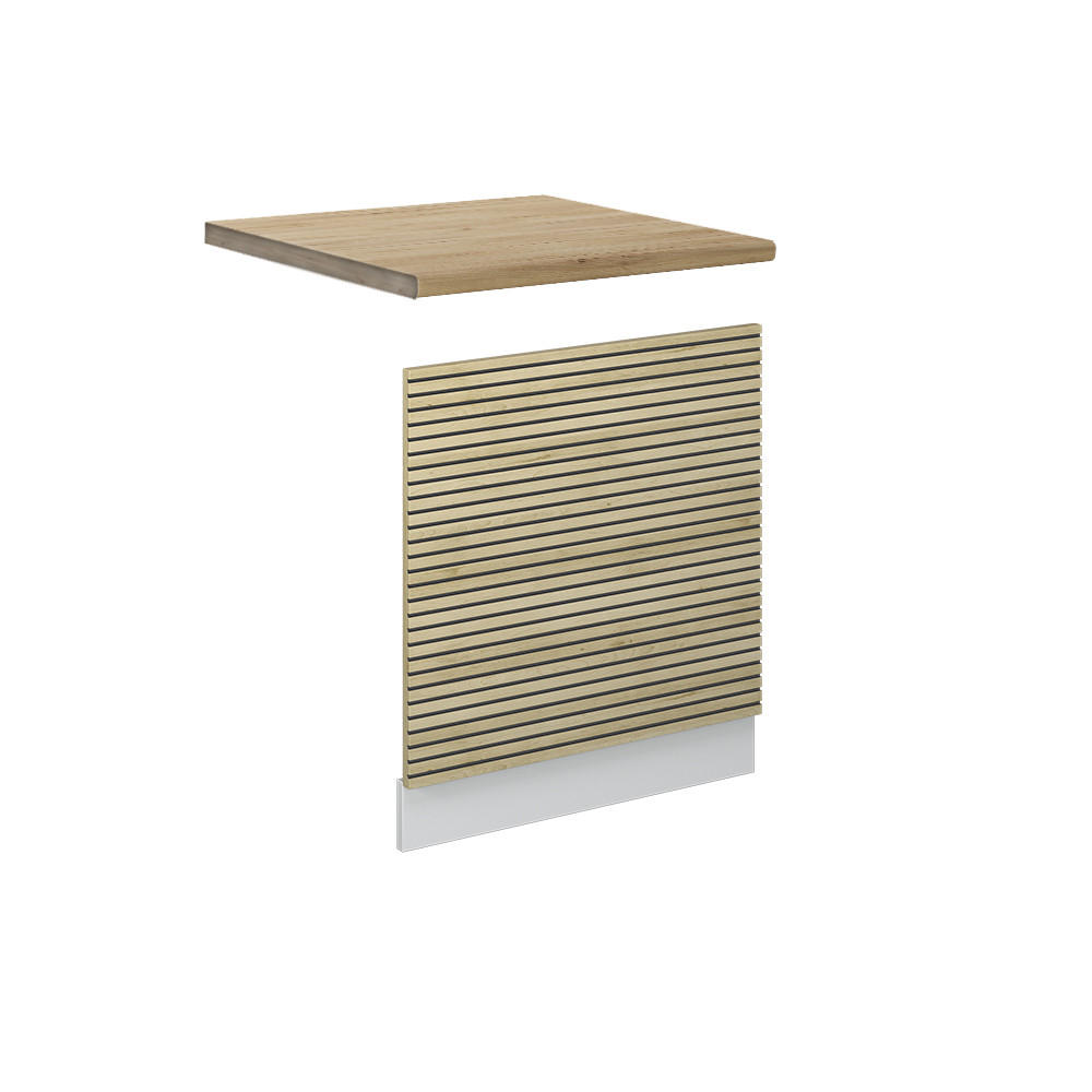 FRONTPANEL Fame-Line Ekpanel 60 cm , AP Oak Ekfärgad, Vit 67.4/60/60 cm
