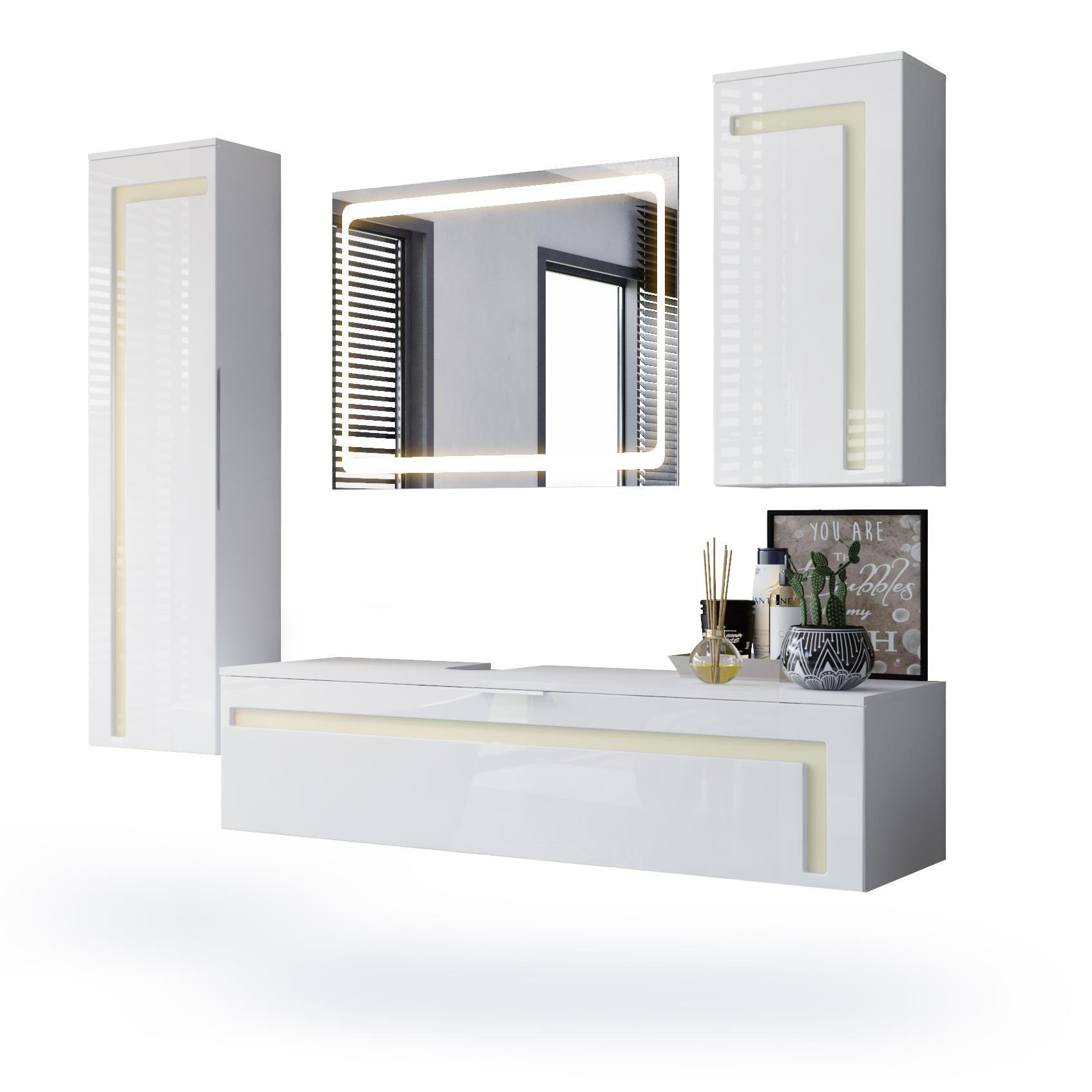 Vladon Badmöbelset Creme 210x185x51 cm