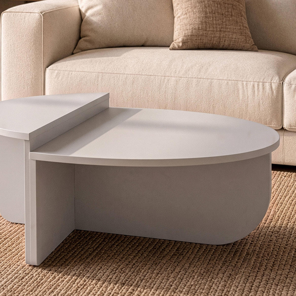 COUCHTISCH (2er-Set) orion 35/90/90 cm - Grau, Holzwerkstoff (90/90/35cm) - Calicosy