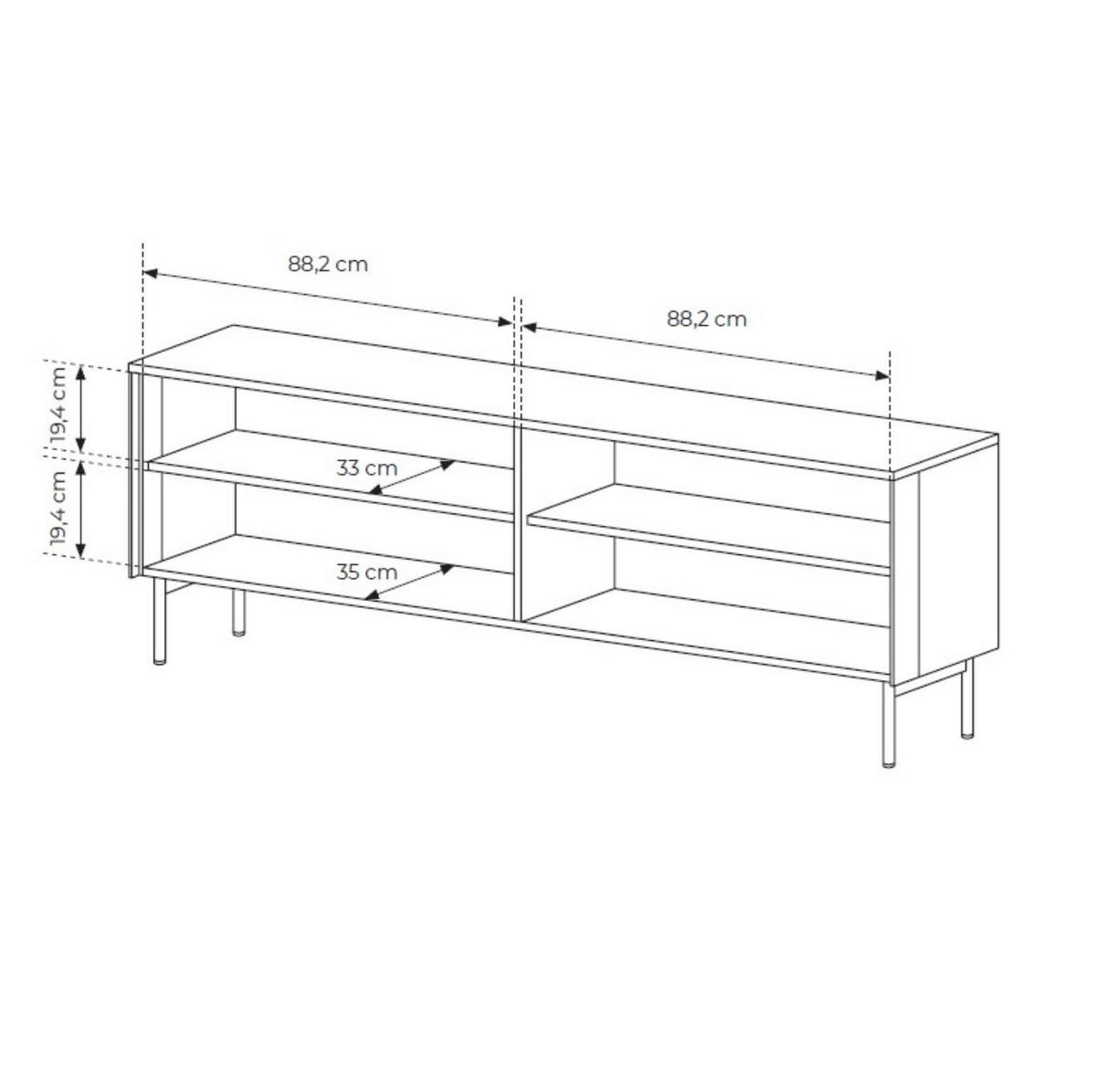 TV-SCHRANK Ilumi Kaschmir, Viertürig mit LED - Kaschmir, Holzwerkstoff (181/62/39cm) - Bettso