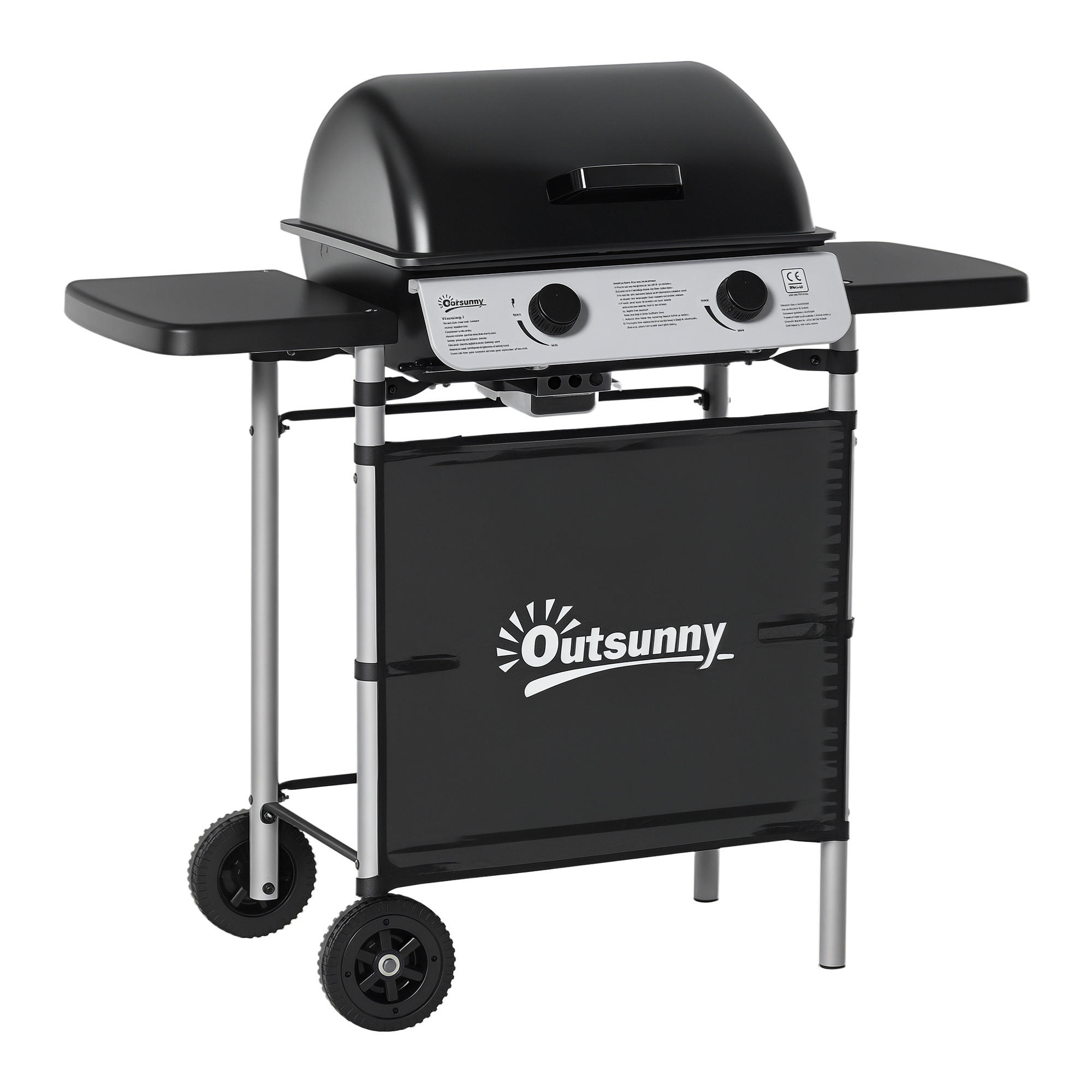 GASGRILL DE-18616 2 Brenner, 2,8 kW mit 2 Grillrosten Schwarz - Schwarz, Metall (49/99/104cm) - ComfortXL