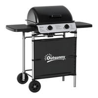 GASGRILL DE-18616 2 Brenner, 2,8 kW mit 2 Grillrosten Schwarz - Schwarz, Metall (49/99/104cm) - ComfortXL
