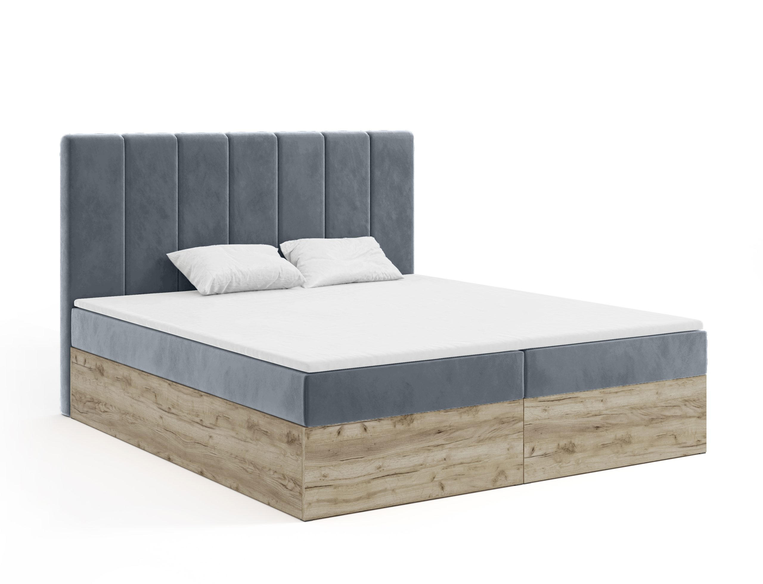 BOXBETT Doppelbett Jessen 180x200 cm Grau - Grau, Textil (180/200cm) - Fedve