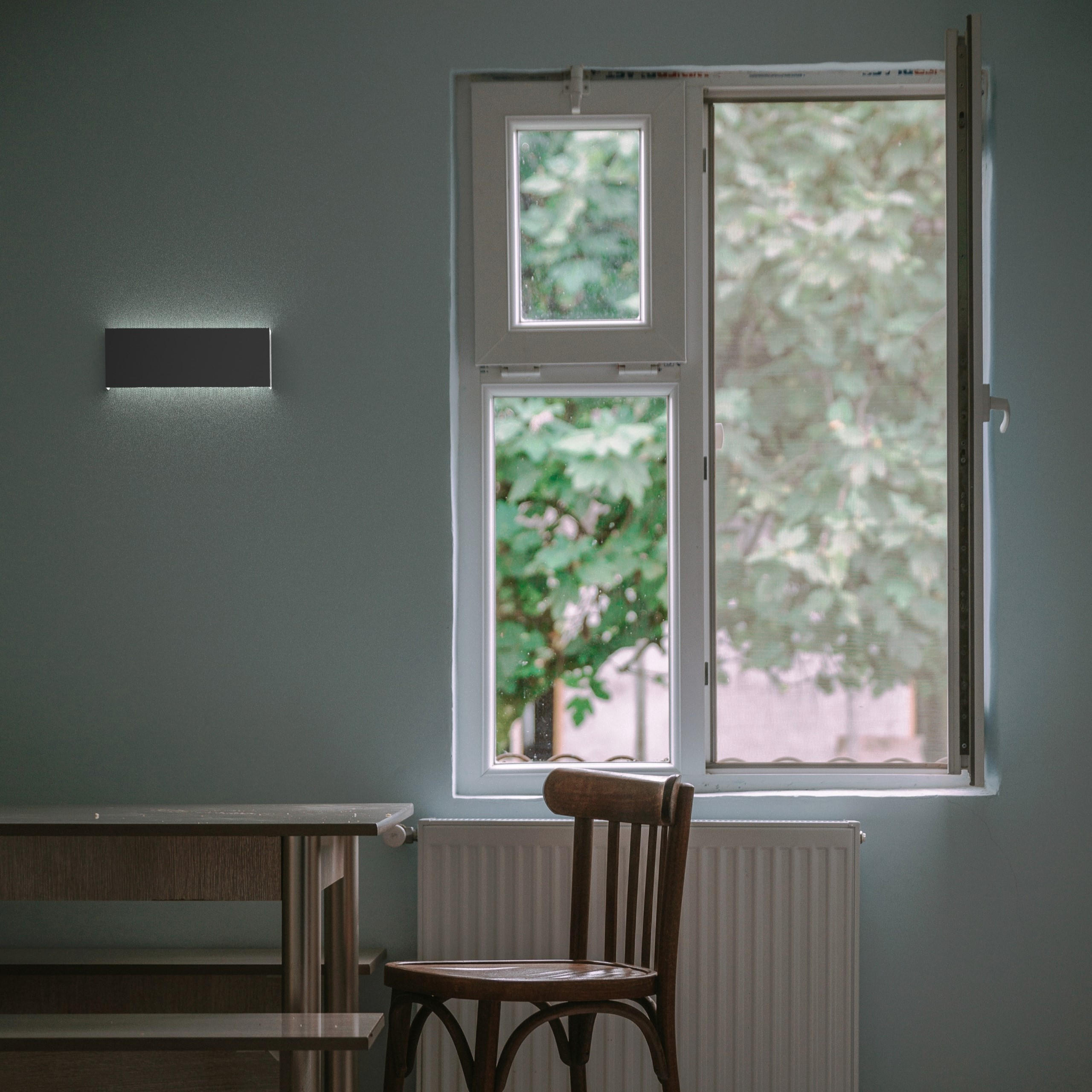 LED-WANDLEUCHTE - Schwarz Hochglanz, Metall (29/11/3.6cm) - Lumicom