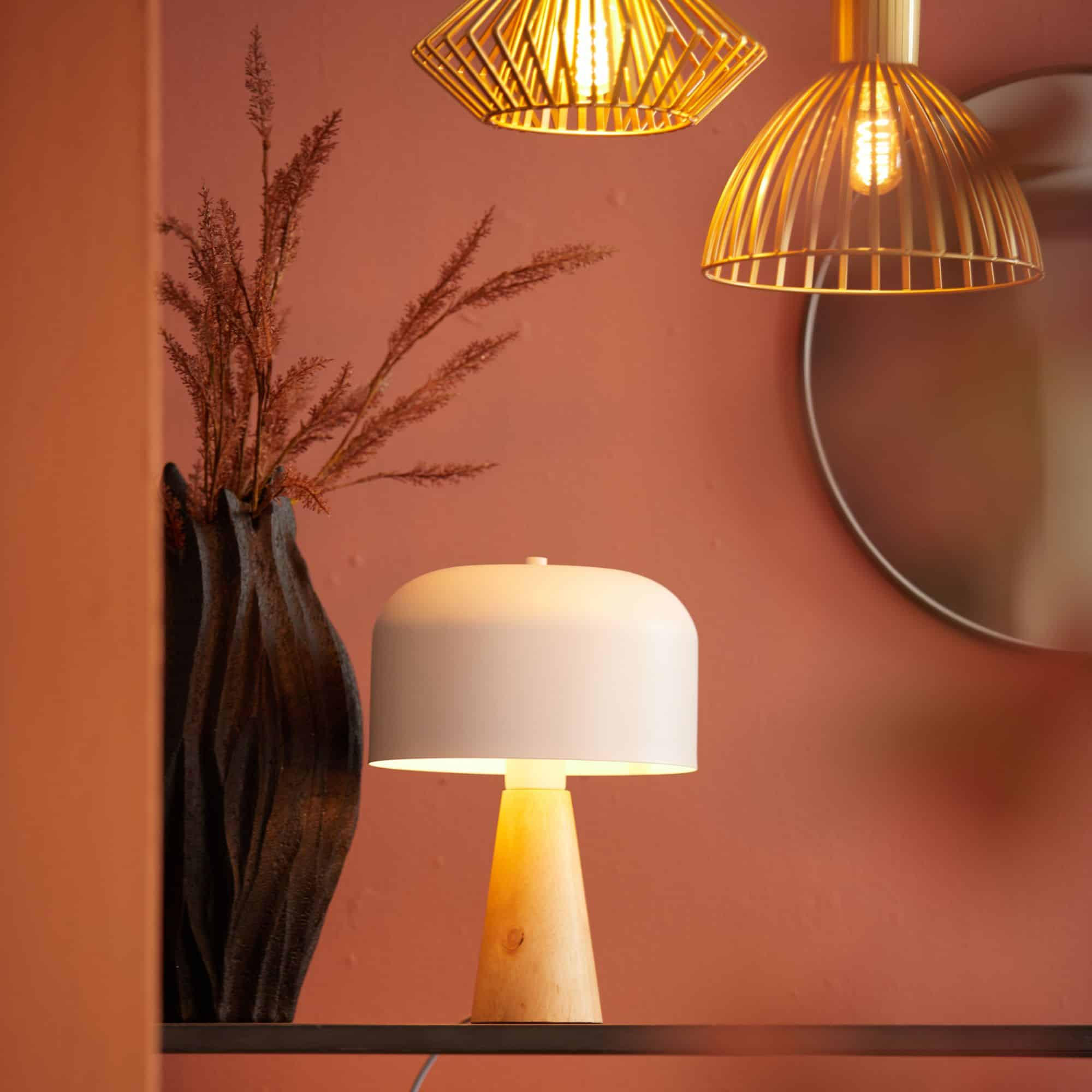 TISCHLEUCHTE Aimo Weiß 25/25/35.5 cm - Weiß, Metall (25/25/35.5cm) - Luqaza