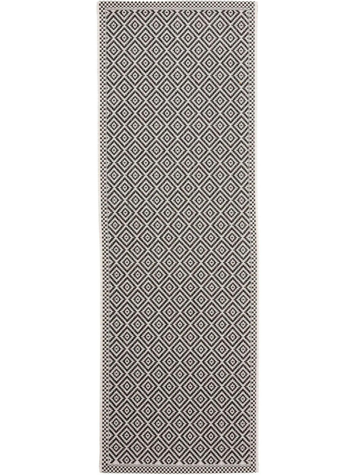 TEKAŠKI prt Cleo za notranjo in zunanjo uporabo, bela/črna, 80x240 cm - bela, umetna masa/tekstil (80/240cm) - benuta Nest