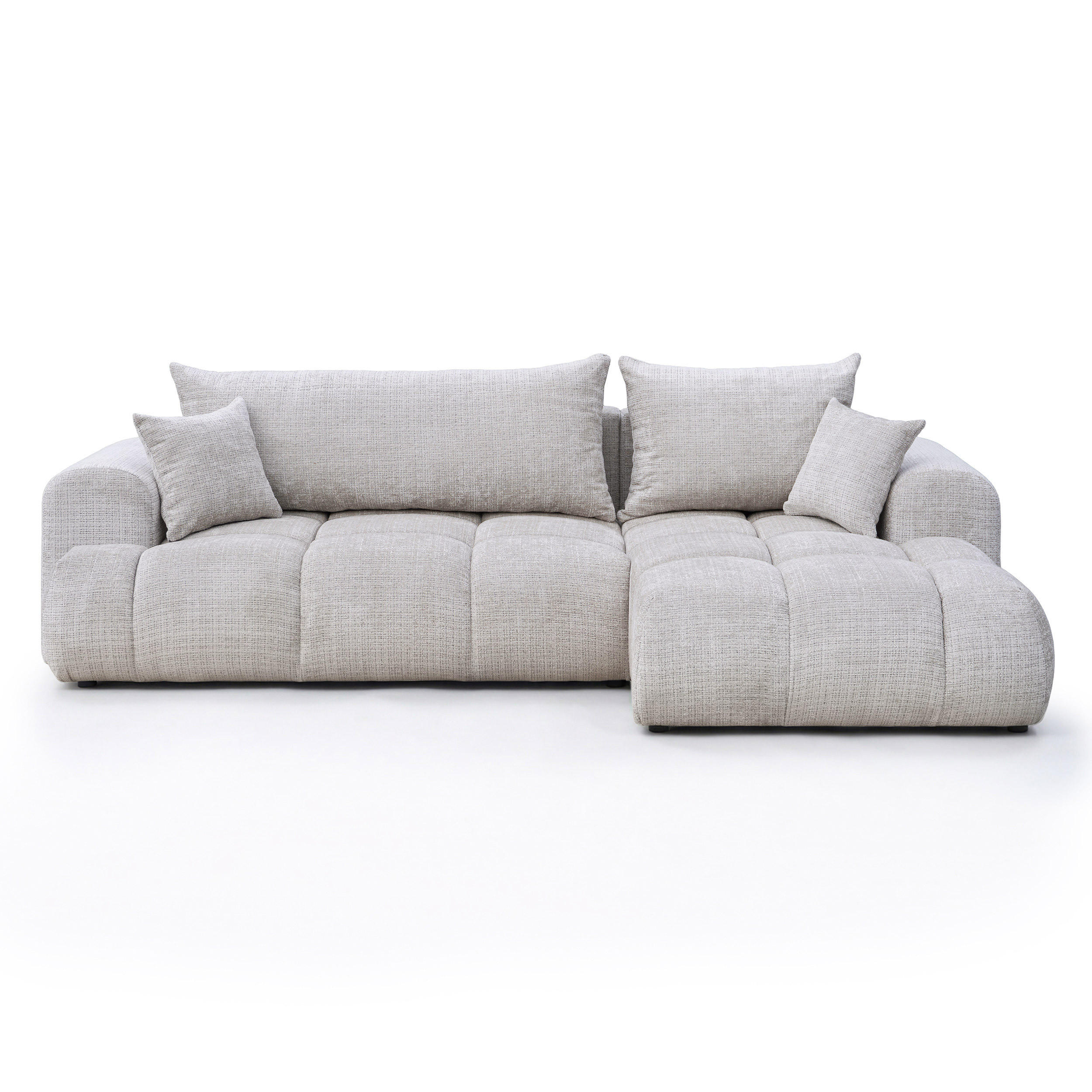 ECKSOFA MILANO mit Schlaffunktion und Bettkasten Grau - Grau, Holzwerkstoff/Kunststoff (250/90cm) - Idohome
