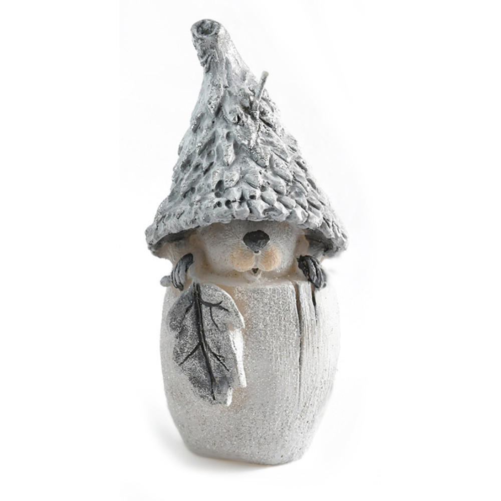 KERZE Gnom Silber 6/6/16 cm Kunstoff - Silberfarben, Kunststoff (6/16/6cm) - Mondex