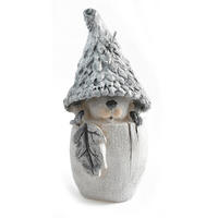 KERZE Gnom Silber 6/6/16 cm Kunstoff - Silberfarben, Kunststoff (6/16/6cm) - Mondex