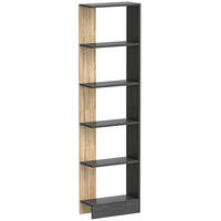 BÜCHERREGAL mit fünf Fächern 45/21/170 cm schwarz - Brombeere, Holz (45/170/21cm)