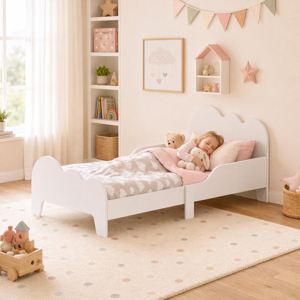 KINDERBETT MDF Weiß - Weiß, Holzwerkstoff (70/140cm) - AIYAPLAY