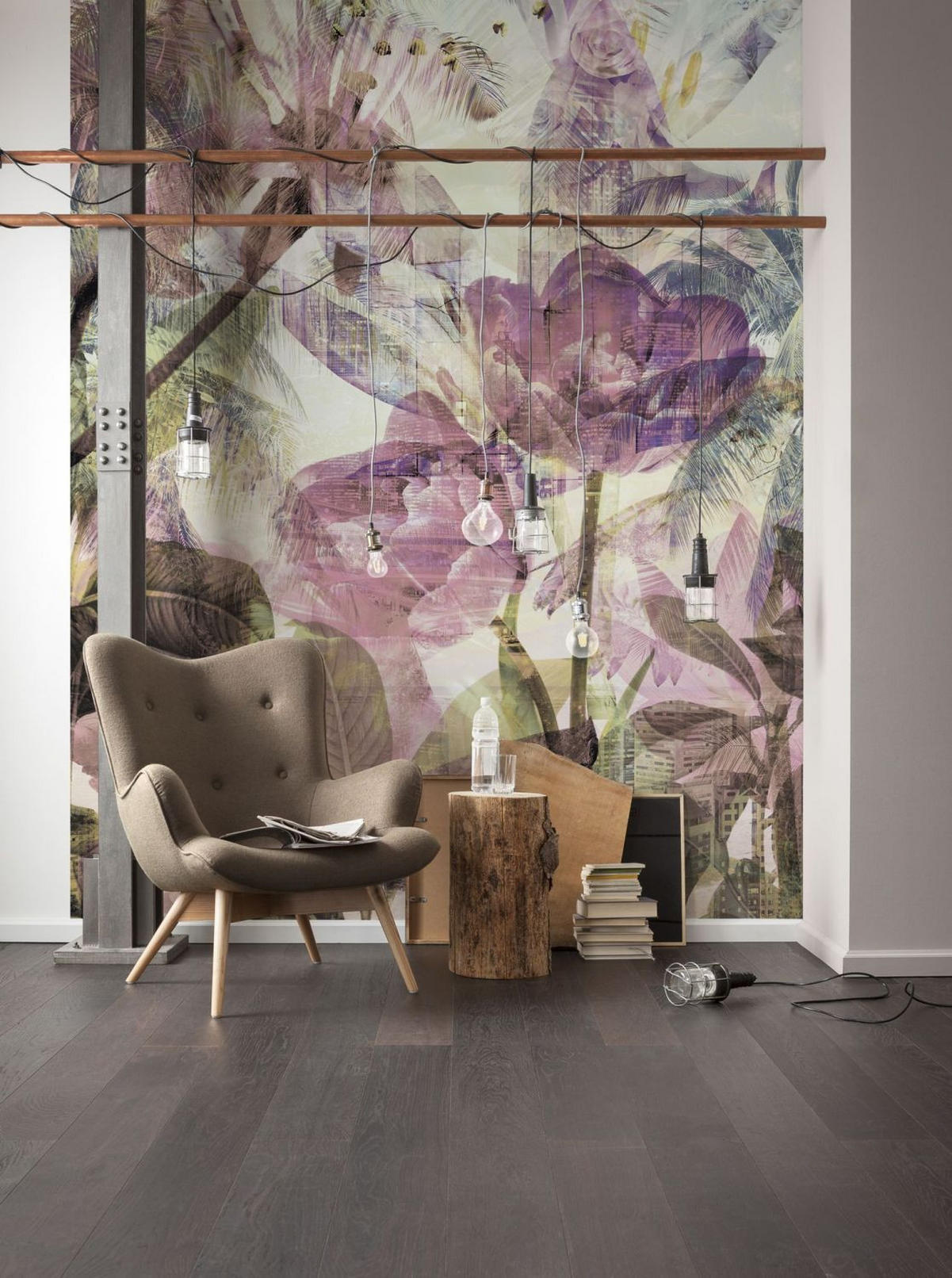FOTOTAPETE Blumen 200 x 250 cm - Lila, Papier (200/250cm) - Sanders & Sanders
