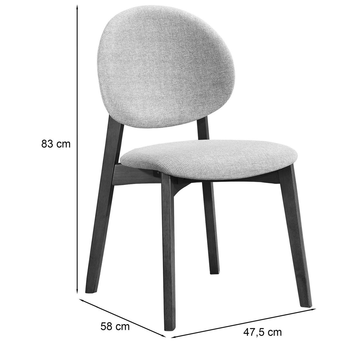 HOLZSTUHL Stenne Helles Holz / Hellgrau - Beige/Hellgrau, Holz/Textil (47.5/83/58cm) - Selsey