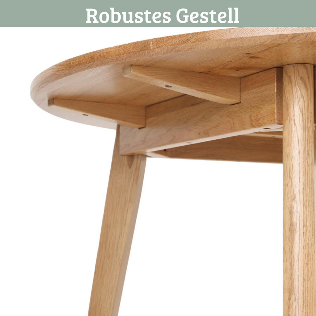 ESSTISCH rund Holz EGGI 115 cm Eichenholz Massiv Braun - Braun, Holz (115/115/76cm) - DELUKE