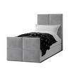 BOXBETT ALEYNA 90x200 cm mit Bettkasten und Matratze - Grau - Schwarz/Grau, Holz/Holzwerkstoff (90/200cm) - AX Living