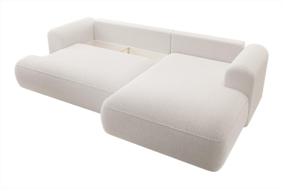 ECKSOFA Ovo Cremeweiß Boucle - Creme, Textil (260/165cm) - Selsey