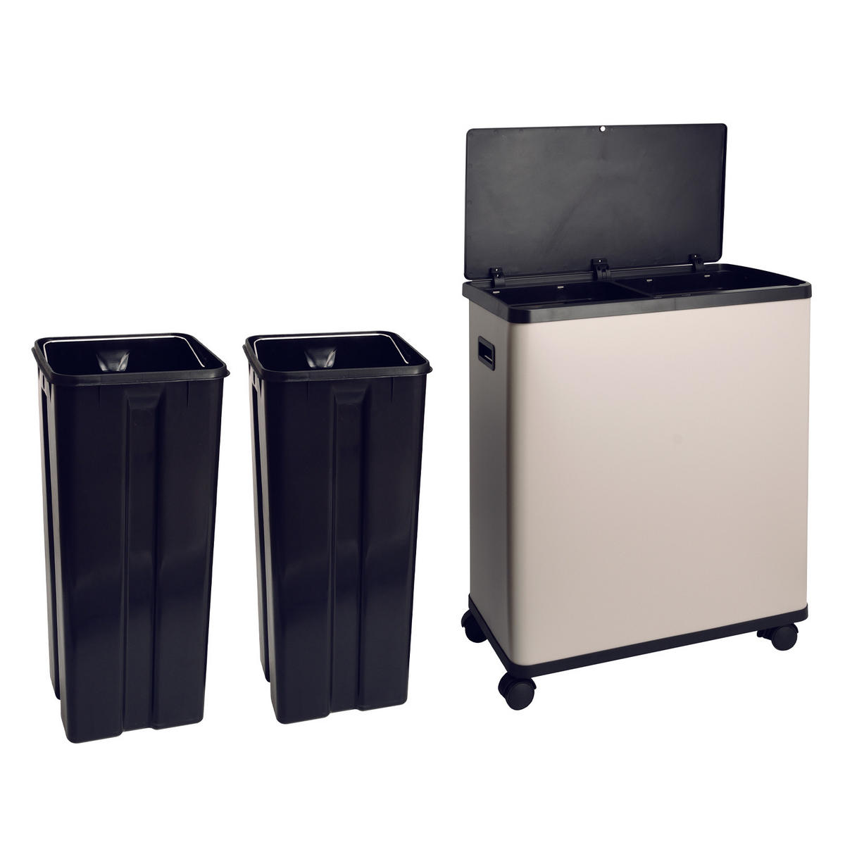 MÜLLEIMER SR2X30 60L Taupe - Taupe, Metall (57/60/34cm) - SVITA
