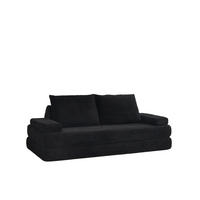 SCHLAFSOFA 211 cm frei kombinierbar mit dreieckigen Rückenlehnen, DE-42722, Grau - Schwarz, Textil (211.5/62/106.5cm) - ComfortXL
