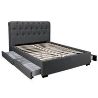 POLSTERBETT CHELSEA mit Schubladen / Bett 140x190 - Dunkelgrau - Dunkelgrau, Holzwerkstoff (140/190cm) - Weber Industries