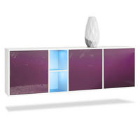 SIDEBOARD Cuba Türen in Brombeer Hochglanz - Brombeere, Holzwerkstoff (182/53/35cm) - Vladon