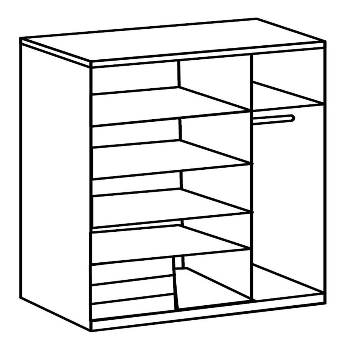 SCHWEBETÜRENSCHRANK Emden Plankeneiche / weiß 135 / 64 / 198cm - Eichefarben/Braun, Holz/Holzwerkstoff (135/198/64cm) - Wimex