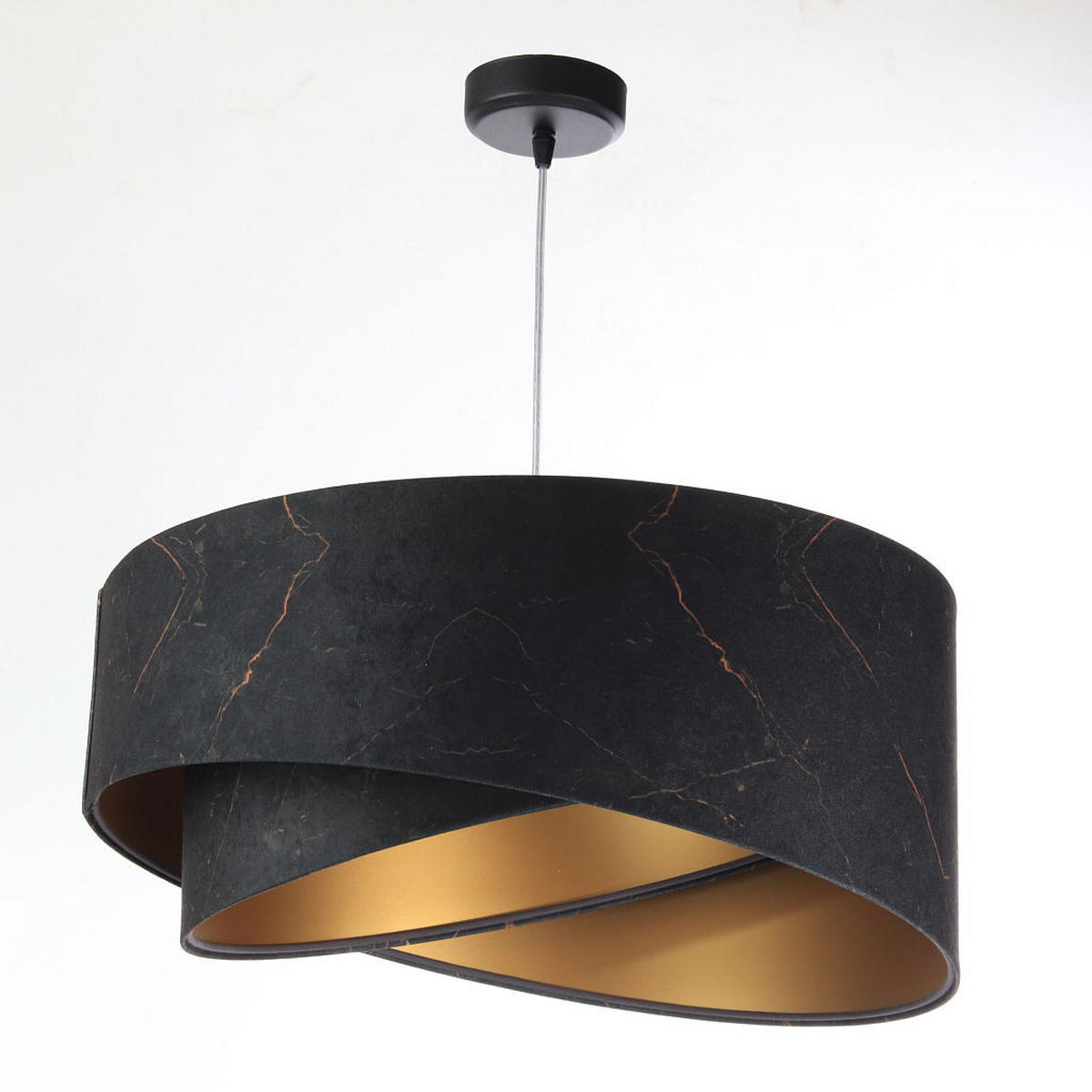 HÄNGELEUCHTE Schwarz 50/23 cm - Schwarz, Kunststoff (50/1/23cm) - ONZENO