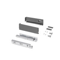 AUSSENSCHUBLADE Protone 30Kg, Führungen mit vollständigem Auszug, sanfter Verschluss, Höhe 93mm, Tiefe 300mm, Stahl, Anthrazitgrau - Anthrazit, Metall (1.3/10/30cm) - EMUCA