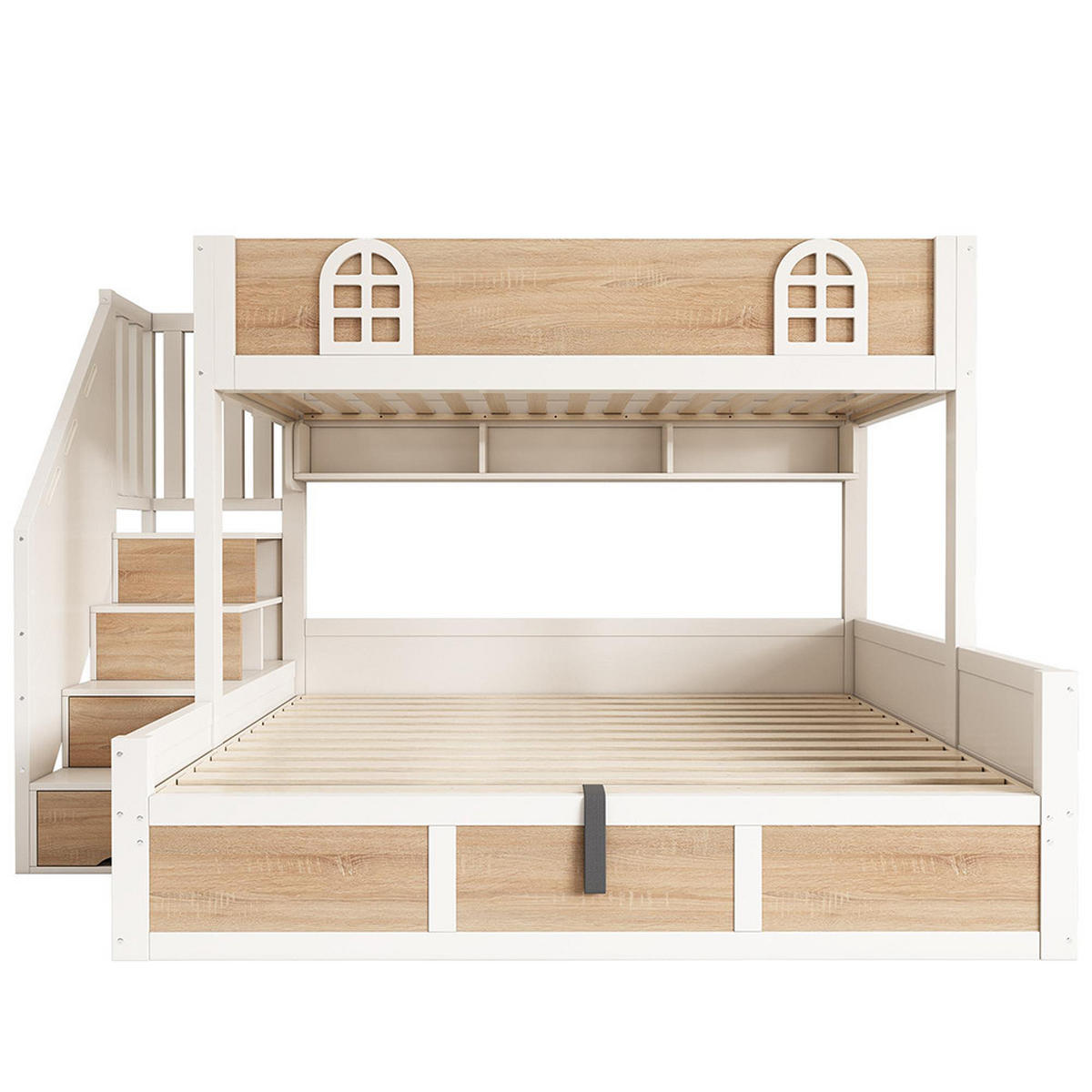 ETAGENBETT 90x200 und 140x200 cm mit hydraulischem Stauraum,ohne Matratze - Naturfarben, Holz (140/200cm) - KOMHTOM