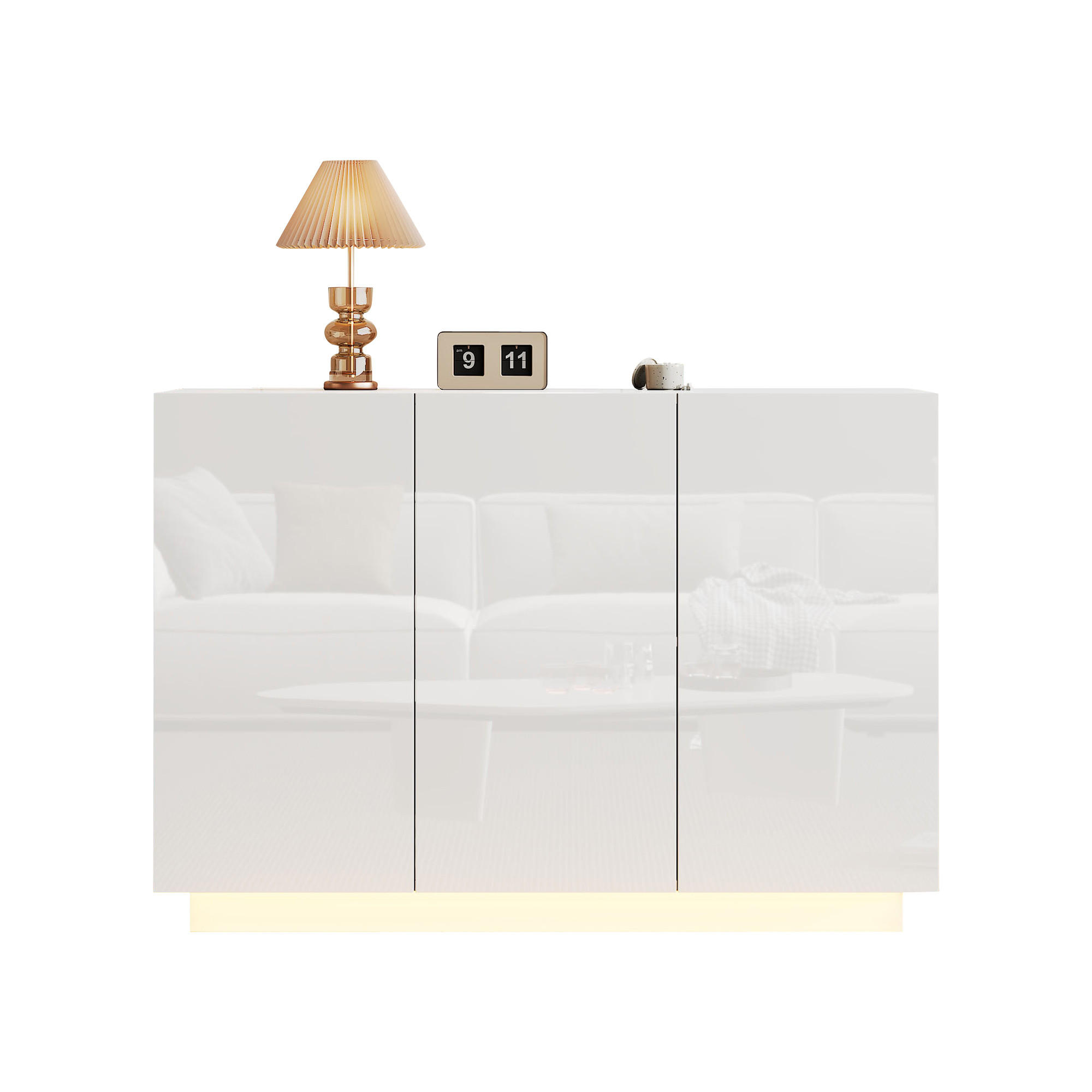 SIDEBOARD Weiß 120/40/75 cm - Weiß, Holzwerkstoff (120/75/40cm) - PANGIVO