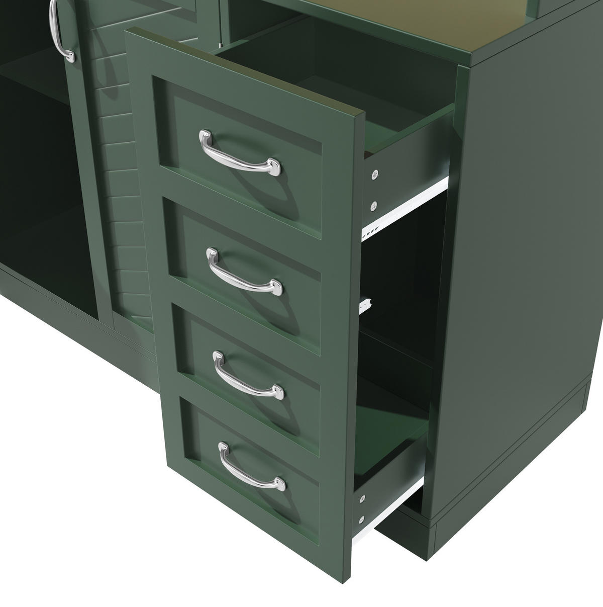 BUFFET 120/188/40 cm Grün aus MDF mit LED-Beleuchtung - Grün, Holzwerkstoff (40/188/120cm) - OKMYHOME