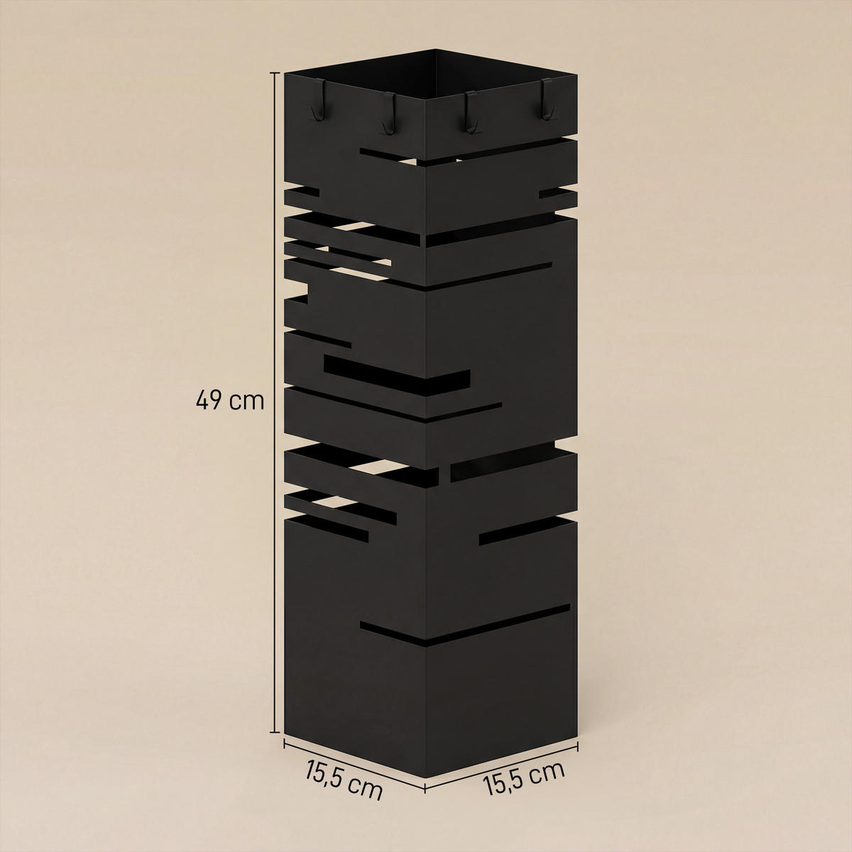 REGENSCHIRMSTÄNDER Metall Kunststoff Schwarz - Schwarz, Metall (15.5/49/15.5cm) - HOMCOM