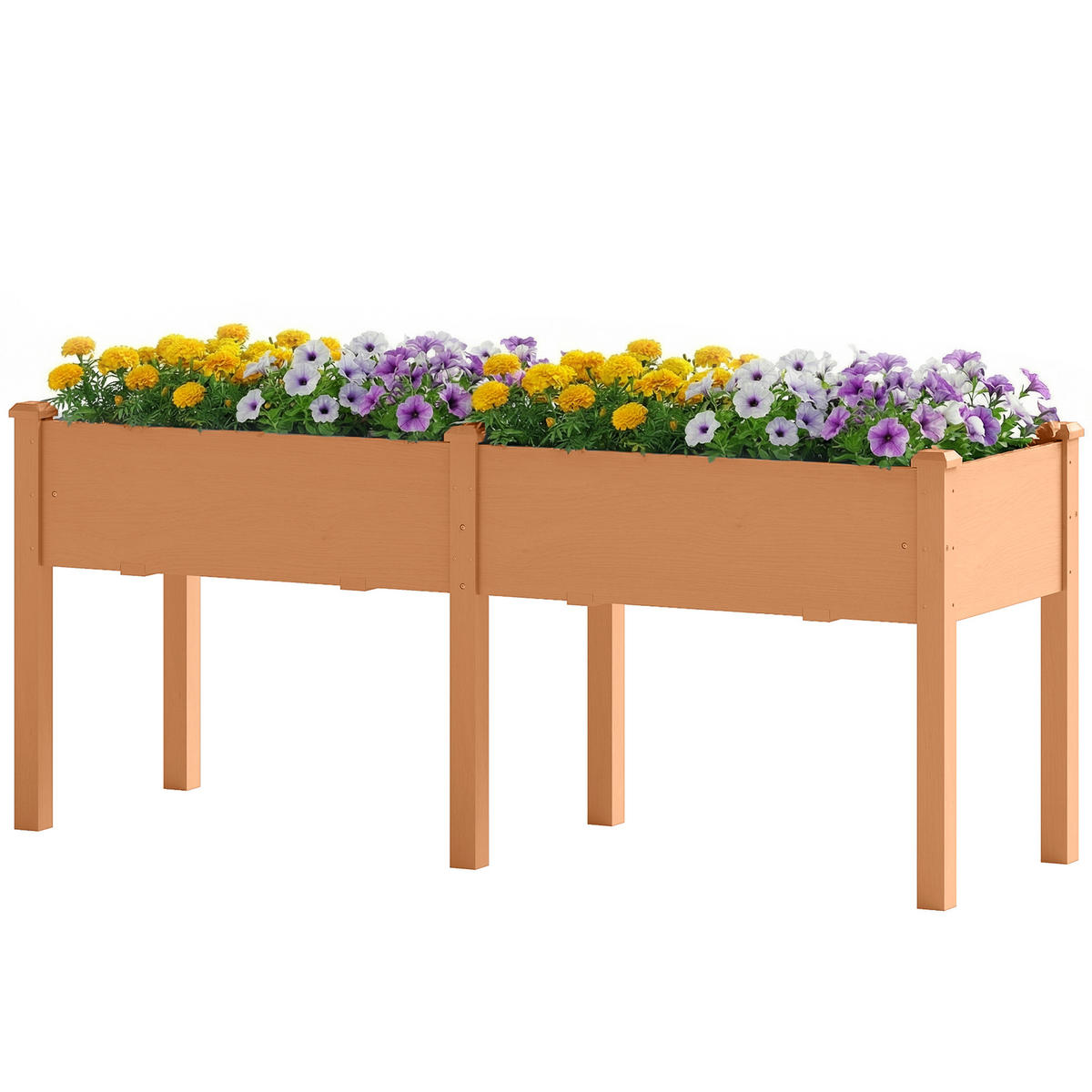 HOCHBEET, Holz-Beet 184 x 59 x 76,5 cm mit 6 Abflusslöchern, Braun - Multicolor, Holzwerkstoff (184/76.5/59cm) - FORIOUS